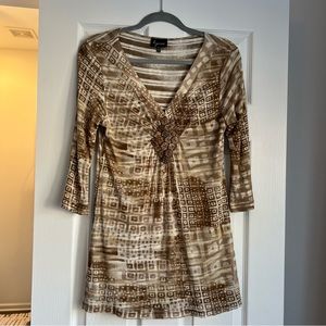 Lynn Ritchie tunic top with beaded detail, size medium